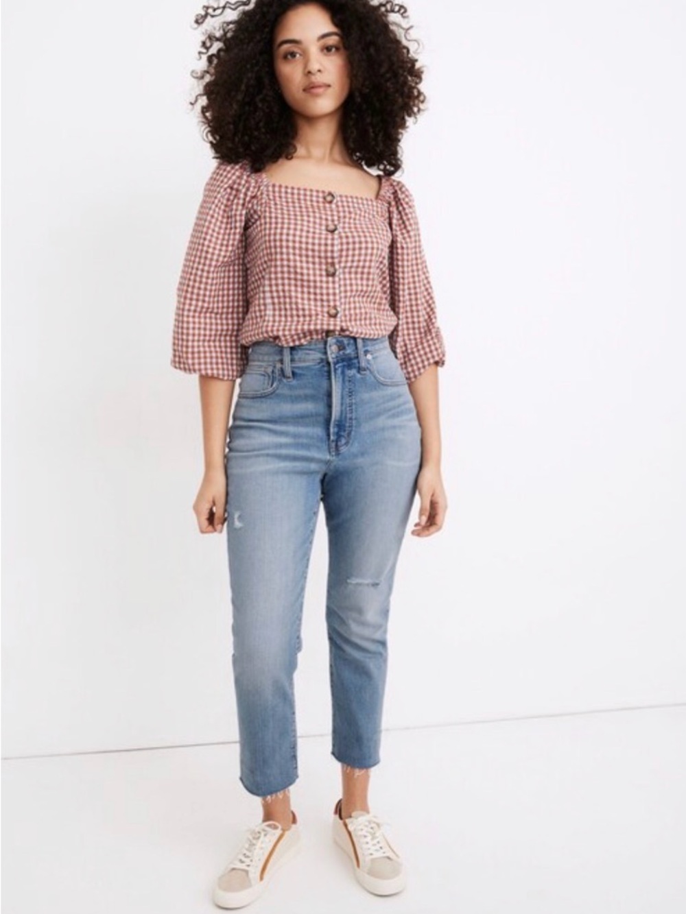 MADEWELL The Petite Curvy Perfect Vintage Light Blue High-Rise Cropped Jeans 30P